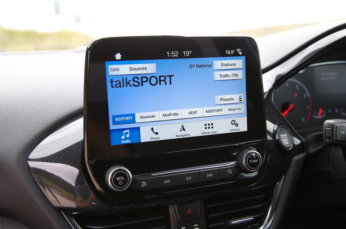 Ford Fiesta ST 2018 road test review infotainment screen