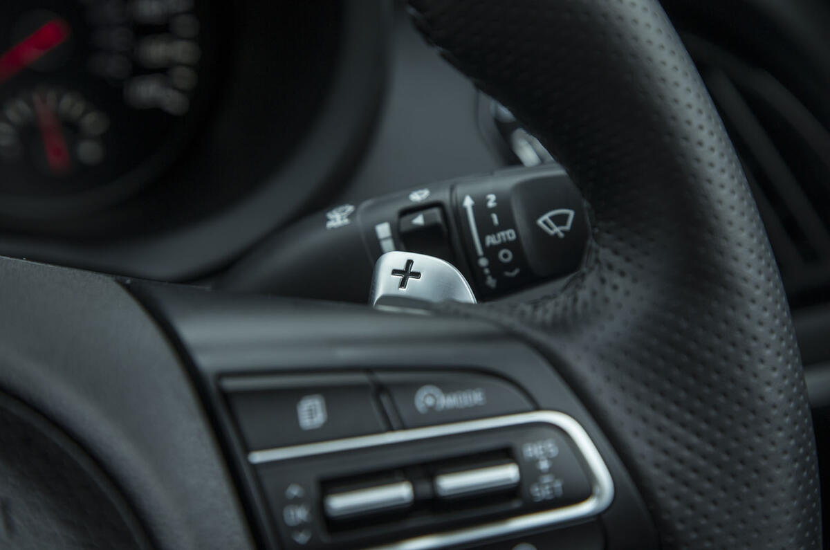 Kia Stinger GT line 2018 review paddle shifters