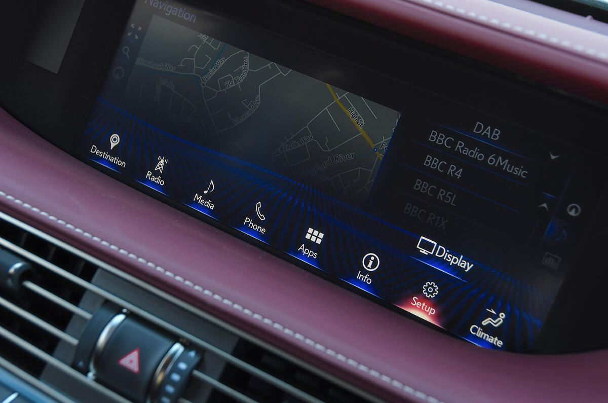 Lexus LS500h 2018 road test review infotainment controls