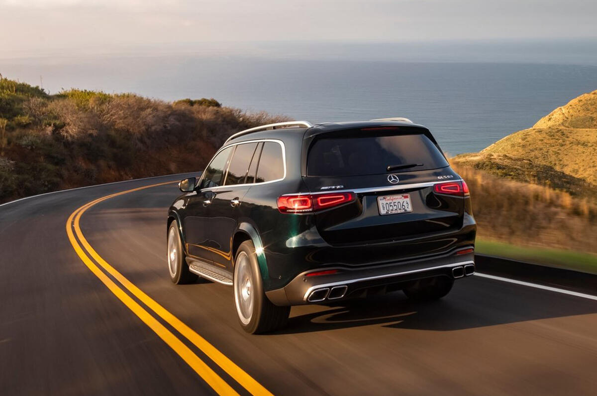 Mercedes-AMG GLS 63 2020 road test review - on the road rear Mercedes-AMG GLS 63 2020 road test review - on the road rear