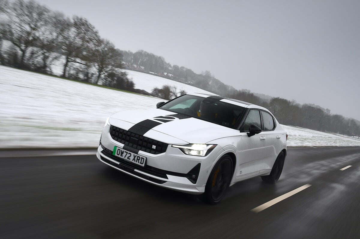 19 Polestar 2 BST Edition 270 RT 2023 performance driving snow