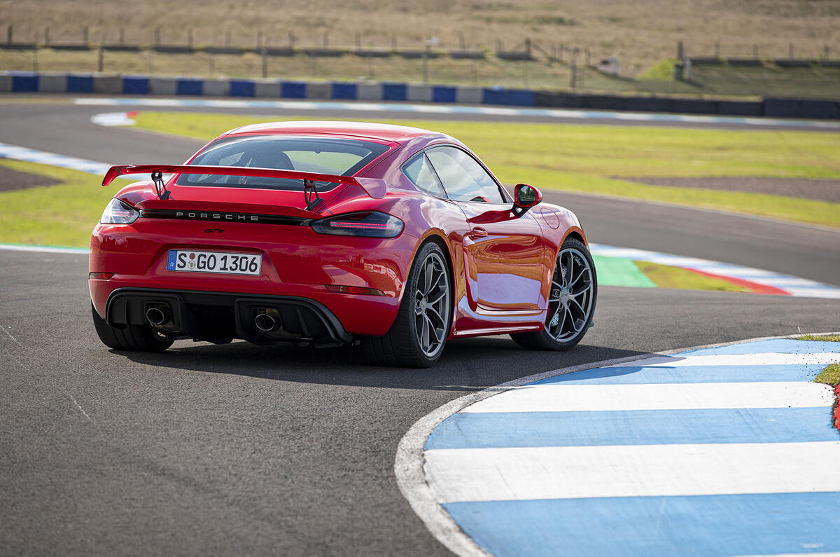 Porsche 718 Cayman GT4 2019 road test review - static rear