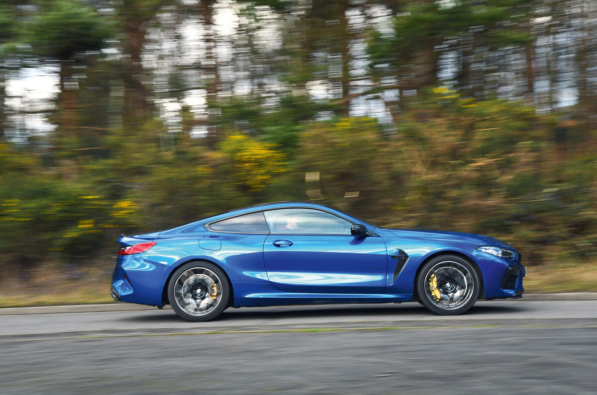 BMW M8 Competition coupe 2020 road test review - hero side BMW M8 Competition coupe 2020 road test review - hero side