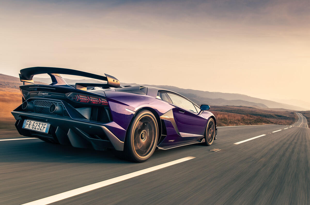 Lamborghini Aventador SVJ 2019 road test review - hero rear