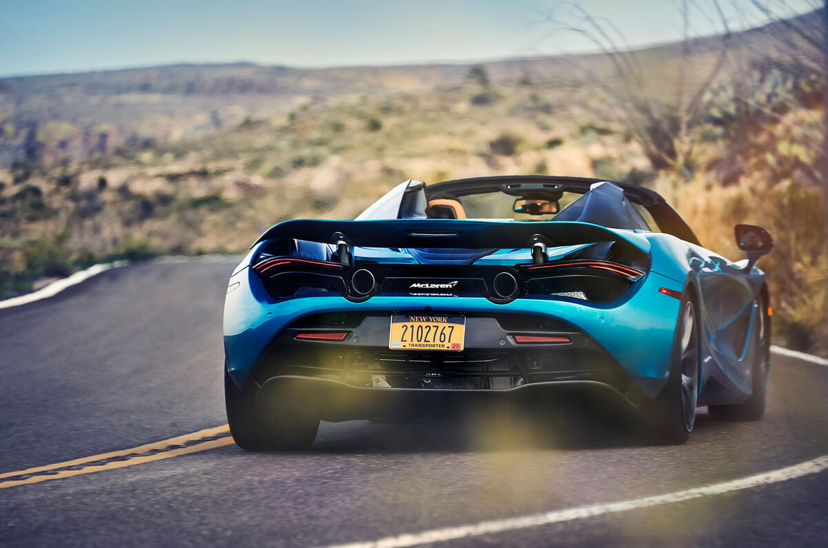 McLaren 720S Spider 2019 road test review - hero rear