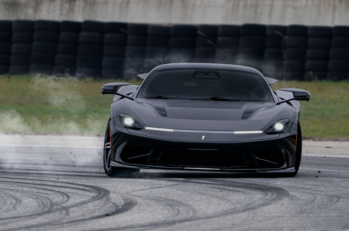 2 Pininfarina Battista 2021 first drive review track cornering front 2 Pininfarina Battista 2021 first drive review track cornering front