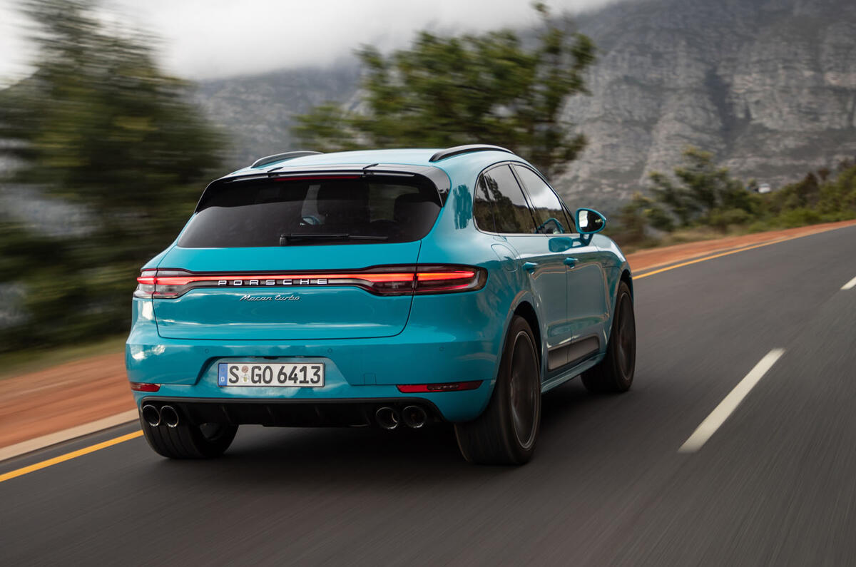 Porsche Macan Turbo 2019 road test review - hero rear
