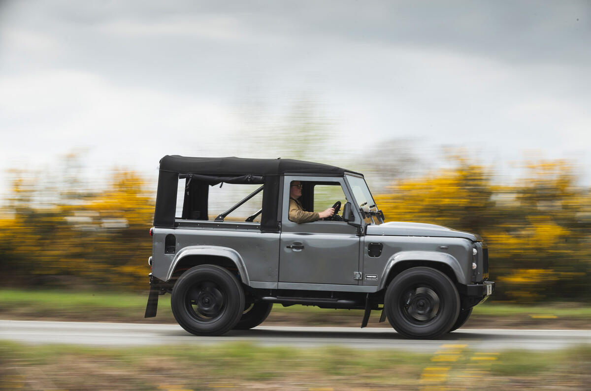 2 Twisted Defender EV 2022 UK first drive review side pan