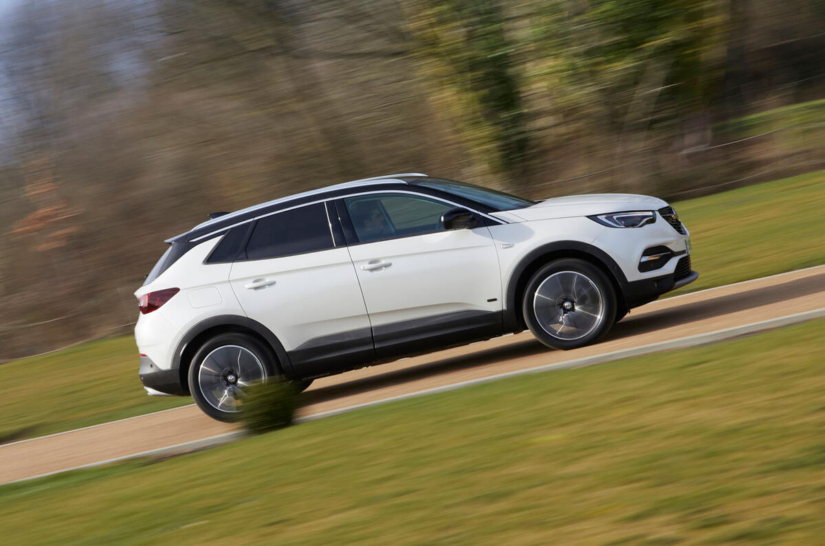 Vauxhall Grandland X Hybrid4 2020 road test review - hero side