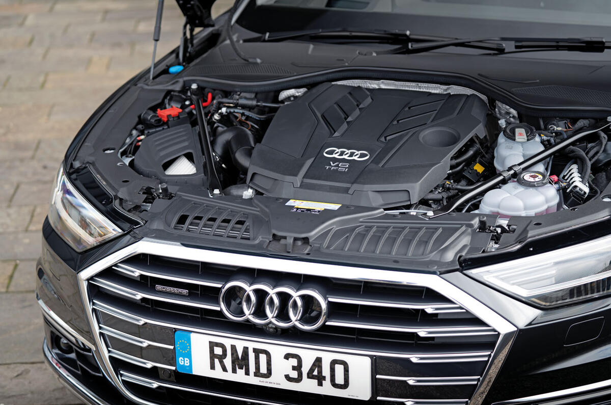 Audi A8 60 TFSIe 2020 road test review - engine Audi A8 60 TFSIe 2020 road test review - engine