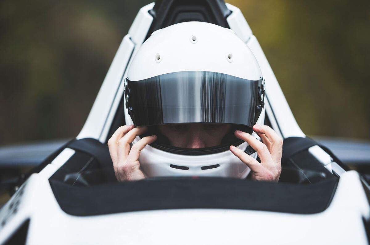 BAC Mono 2018 review - Richard Lane helmet