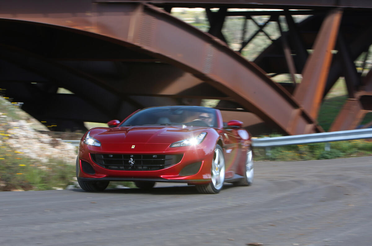 Ferrari Portofino review cornering front