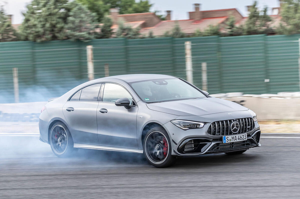 Mercedes-AMG CLA 45 S 2019 road test review - track front