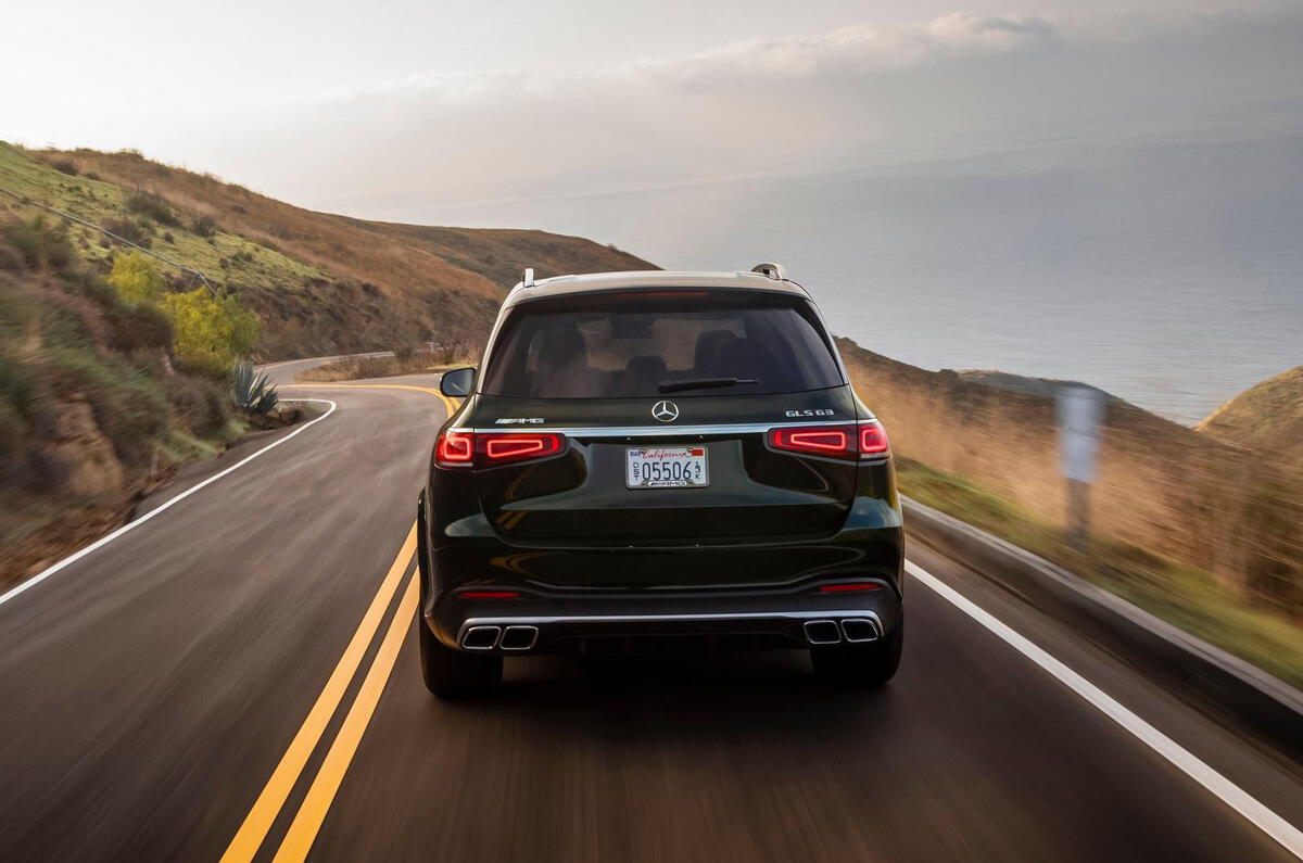 Mercedes-AMG GLS 63 2020 road test review - on the road back end Mercedes-AMG GLS 63 2020 road test review - on the road back end