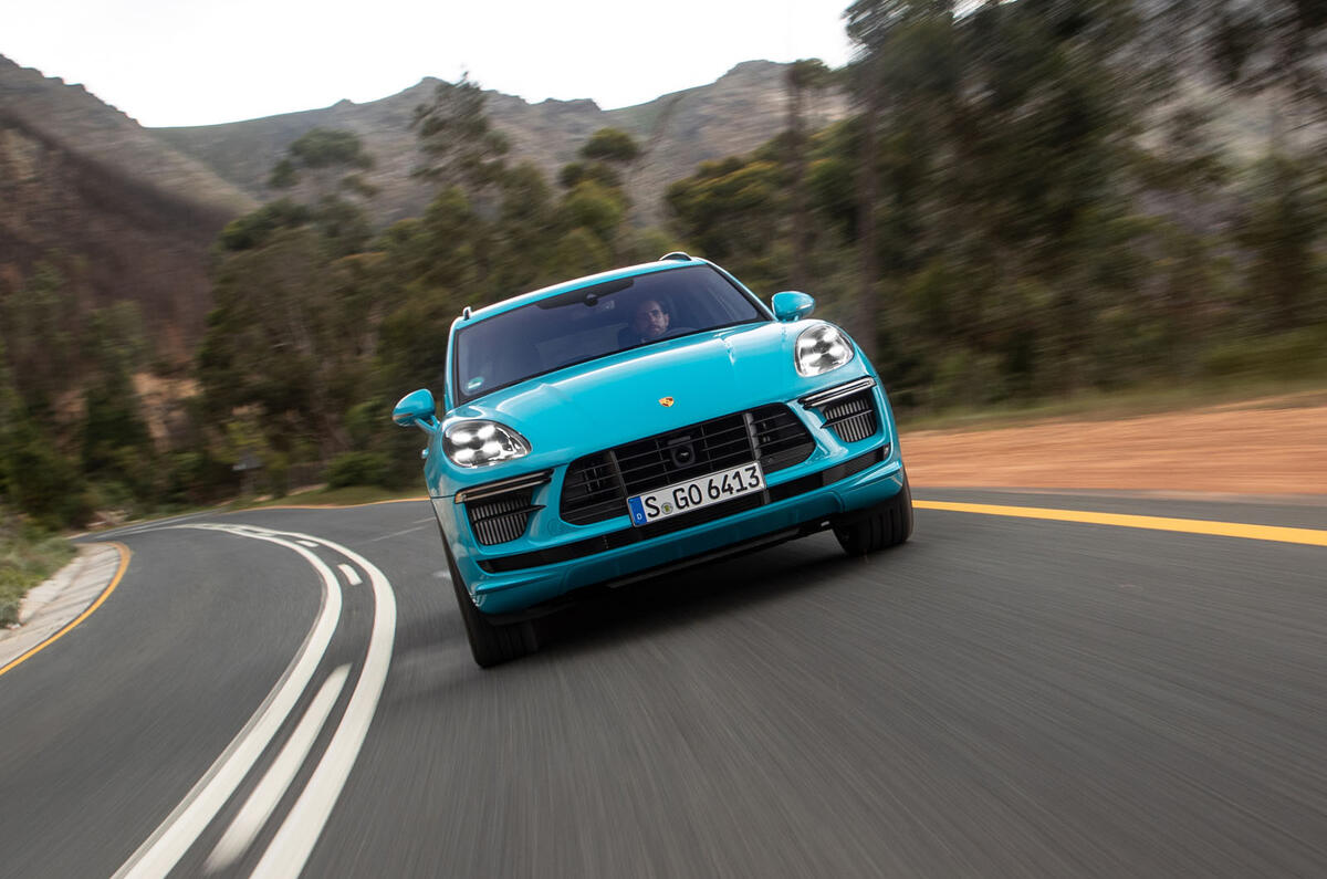 Porsche Macan Turbo 2019 road test review - on the road nose