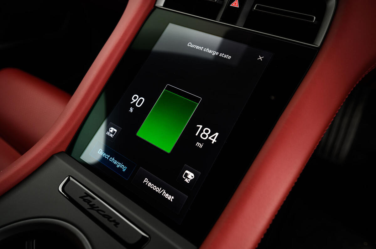 Porsche Taycan 2020 road test review - battery status