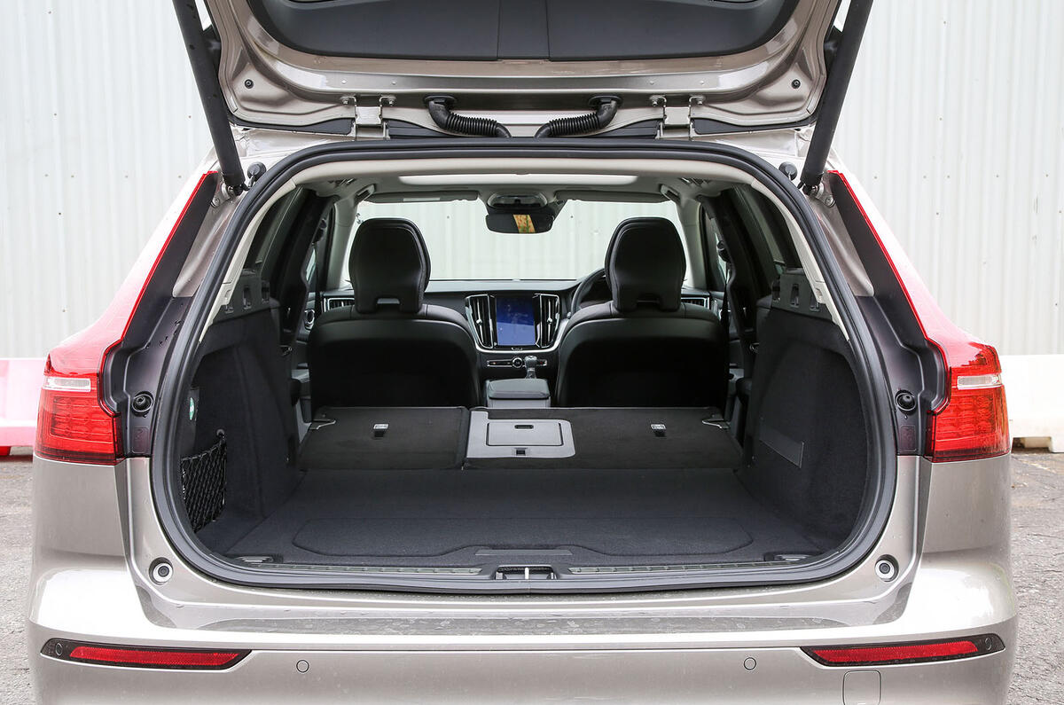 Volvo V60 2018 road test review rear seats flat