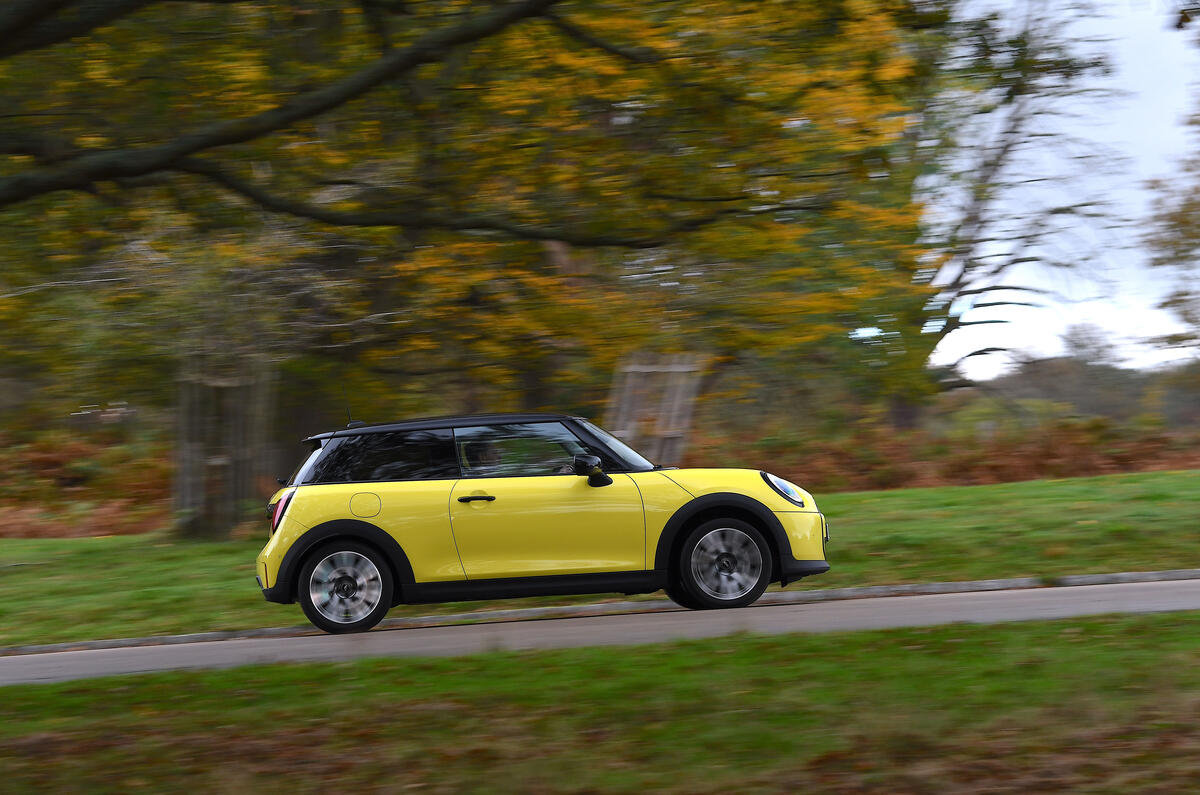 2024 Mini Cooper C 3dr in yellow   dynamic, side 2