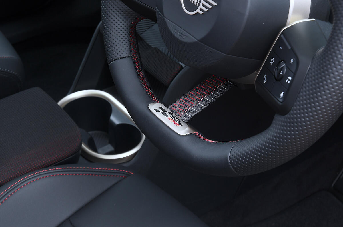 2024 Mini Countryman steering wheel detail 2024 Mini Countryman steering wheel detail