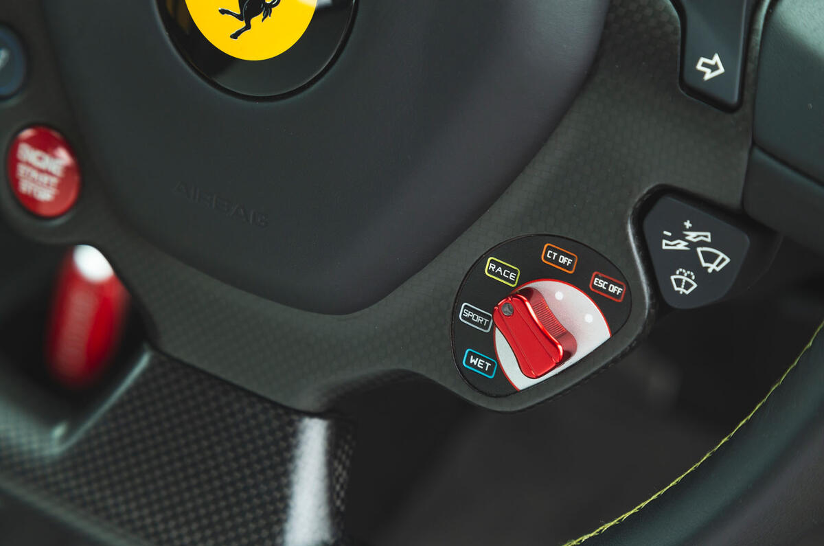 Ferrari 488 Pista 2019 road test review - drive mode controls