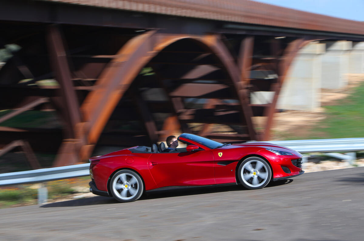 Ferrari Portofino review cornering side