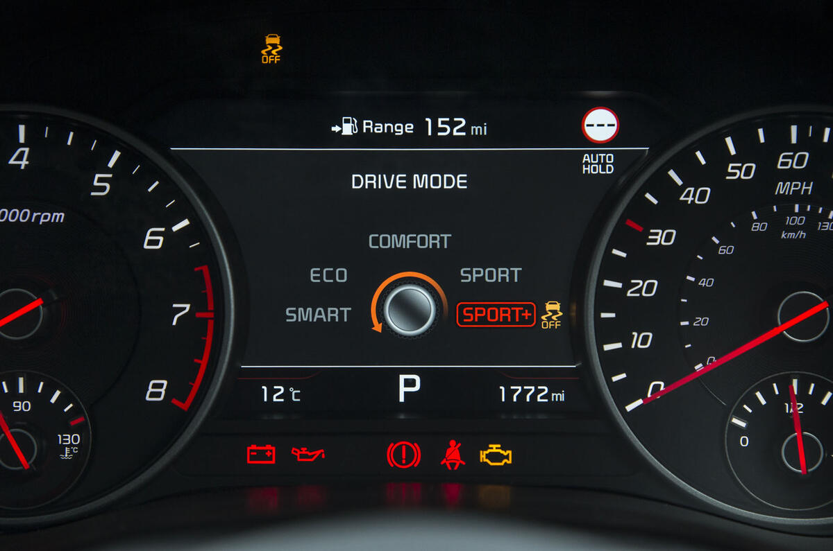 Kia Stinger GT line 2018 review instrument cluster