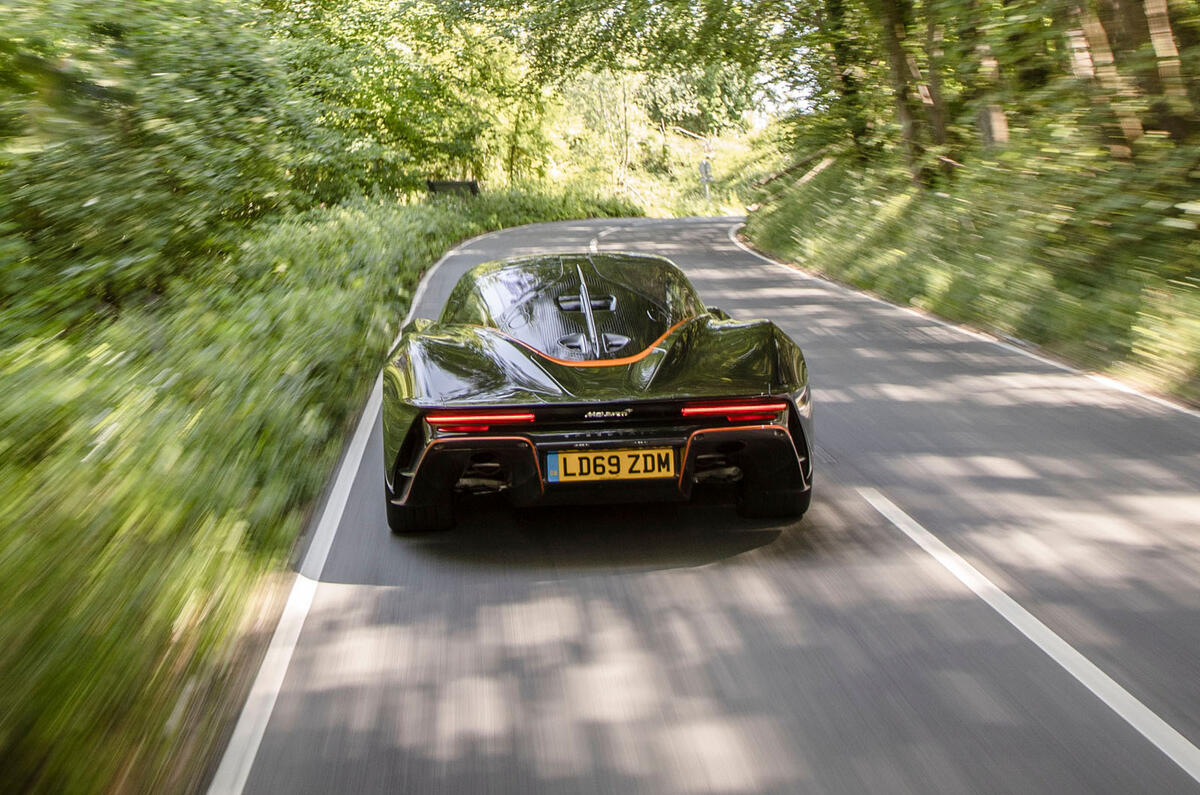 McLaren Speedtail 2020 UK first drive review - tracking rear