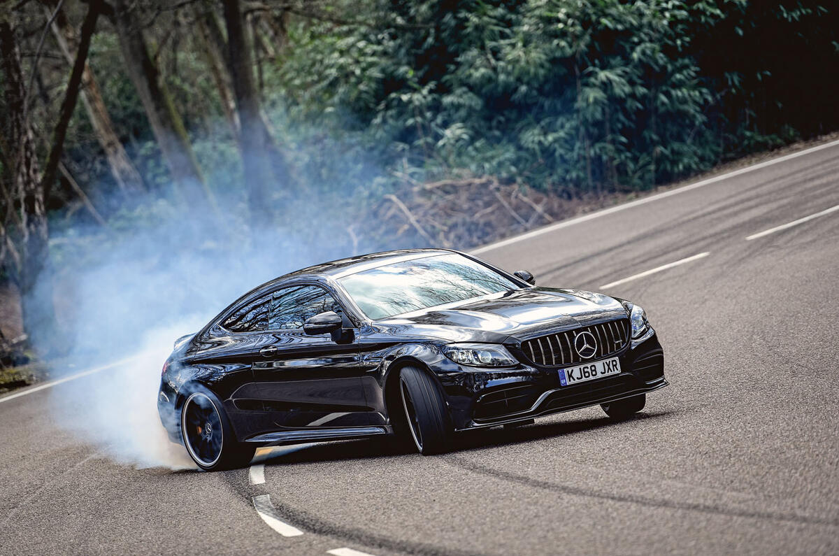 Mercedes-AMG C63 Coupé 2019 road test review - drift front