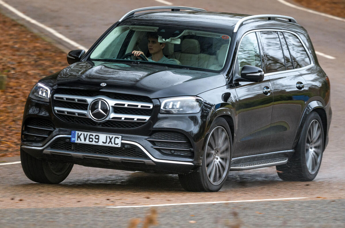 Mercedes-Benz GLS 2020 road test review - cornering front Mercedes-Benz GLS 2020 road test review - cornering front
