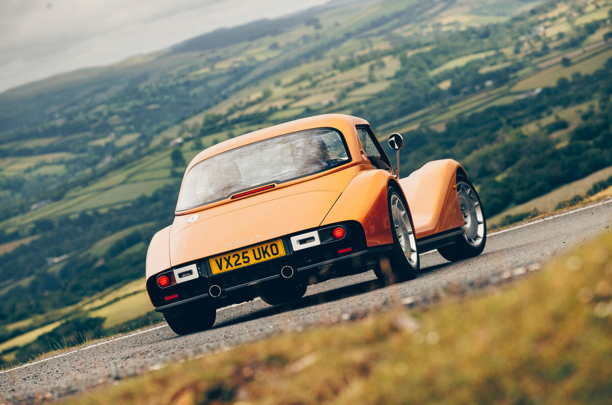 21 Morgan Supersport 2025 Autocar road test review rear cornering