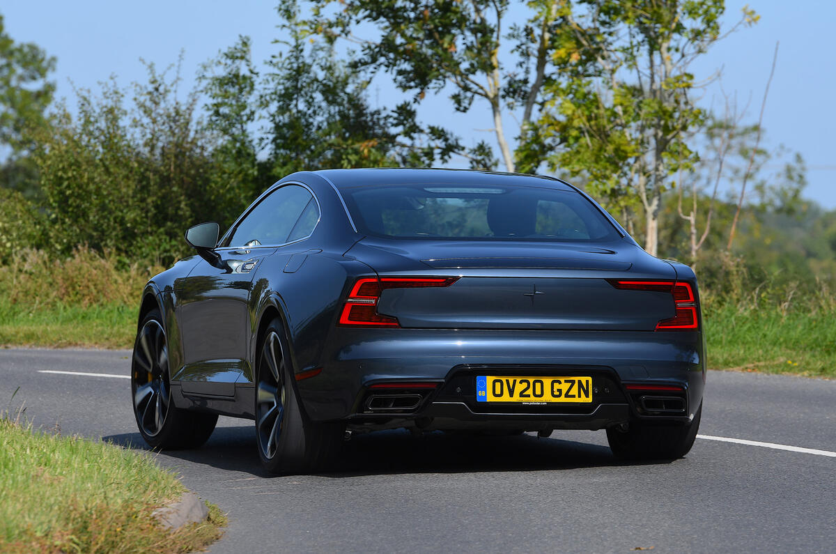 Polestar 1 2020 road test review - cornering rear