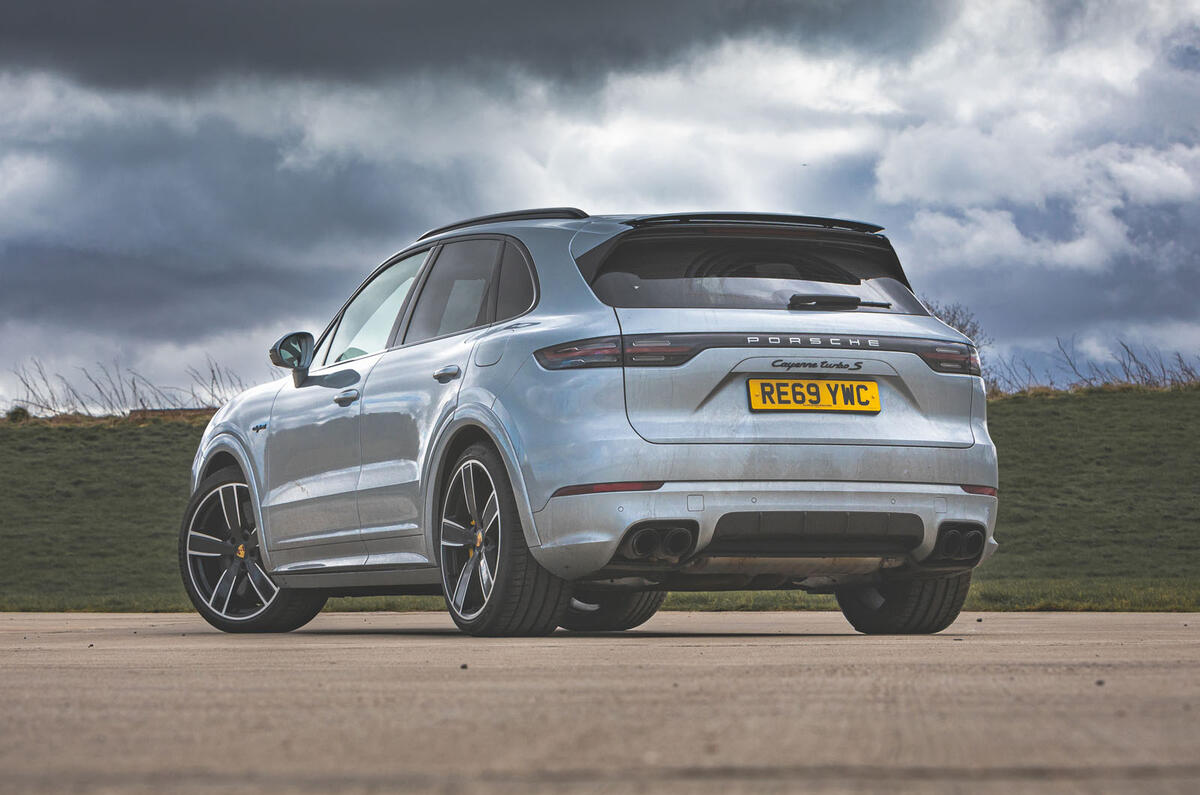 Porsche Cayenne Turbo S E-Hybrid road test review - static rear Porsche Cayenne Turbo S E-Hybrid road test review - static rear