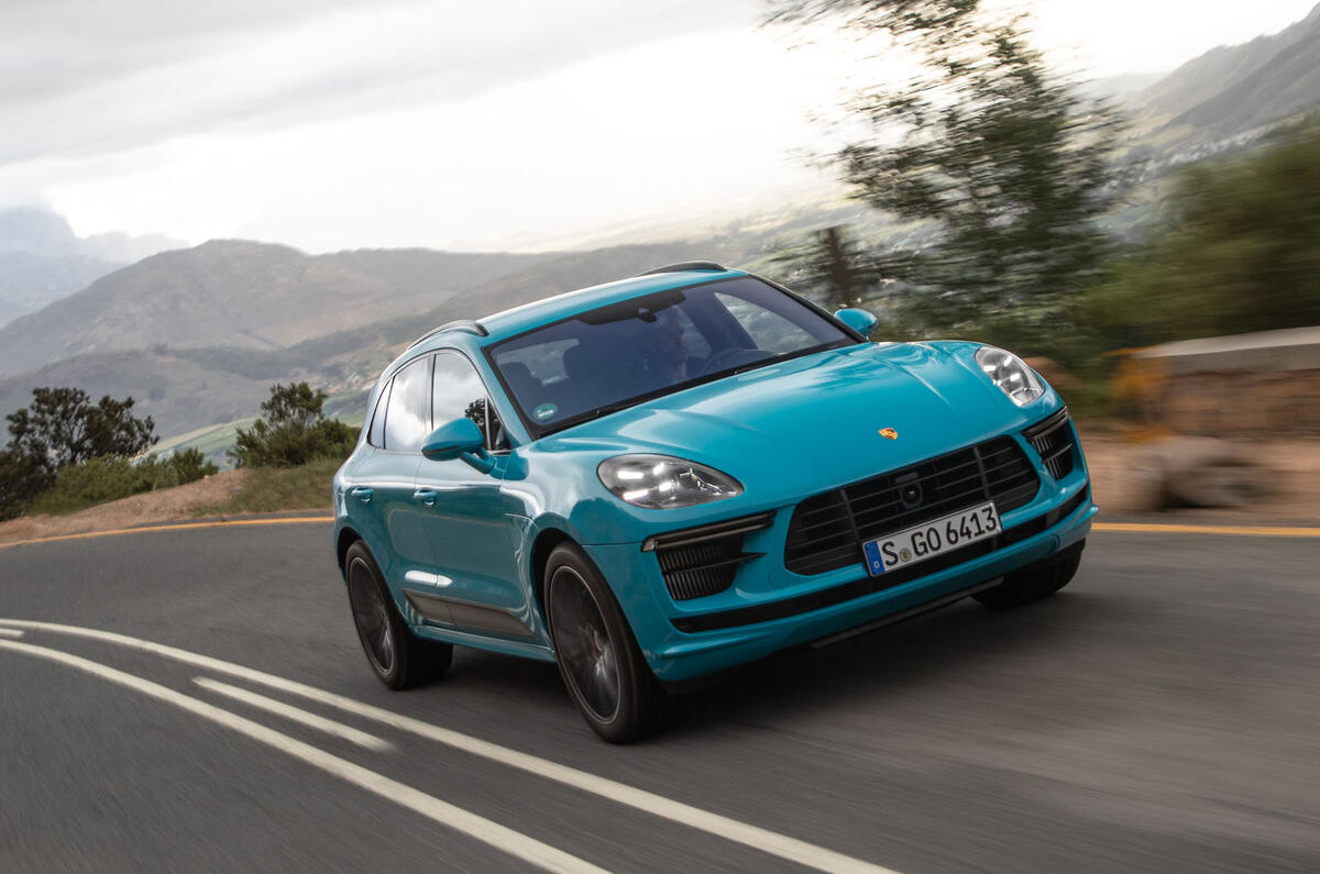Porsche Macan Turbo 2019 road test review - cornering front