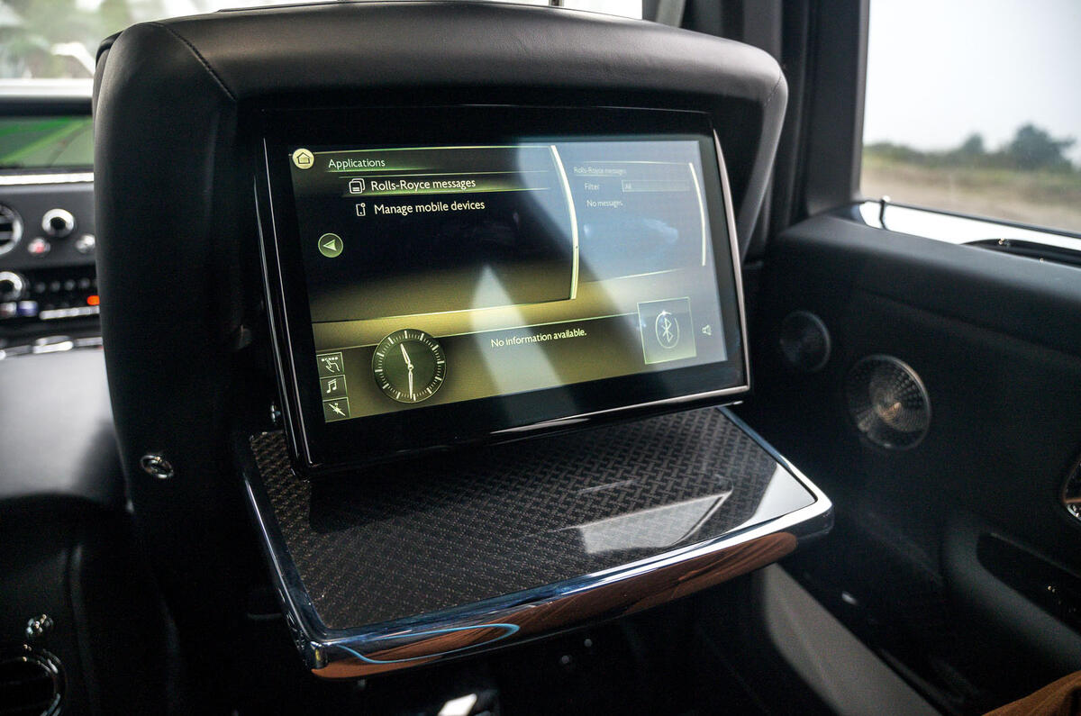 Rolls Royce Cullinan 2020 road test review - rear infotainment
