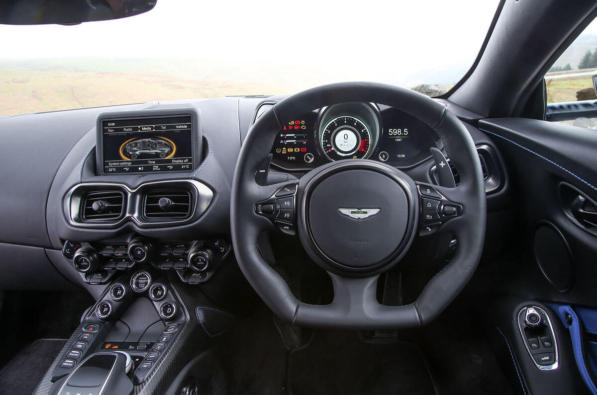 Aston Martin Vantage 2018 review steering wheel