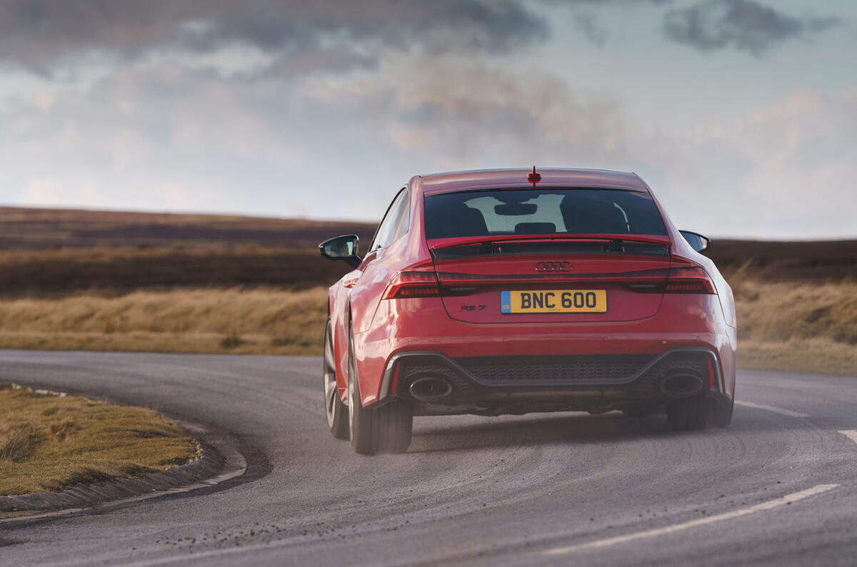 Audi RS7 Sportback 2020 road test review - on the road rear Audi RS7 Sportback 2020 road test review - on the road rear