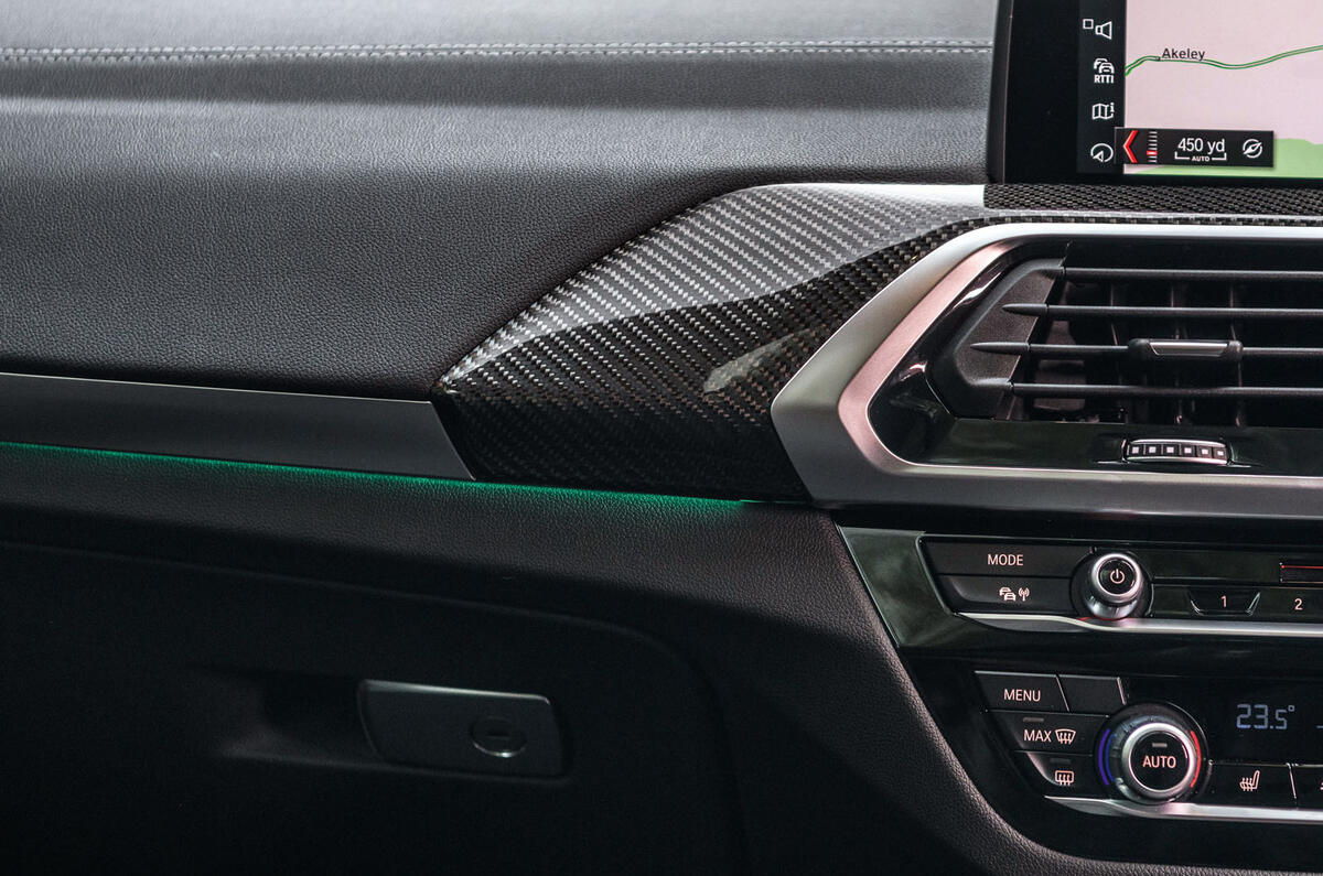 BMW X4 M Competition 2019 road test review - interior trim