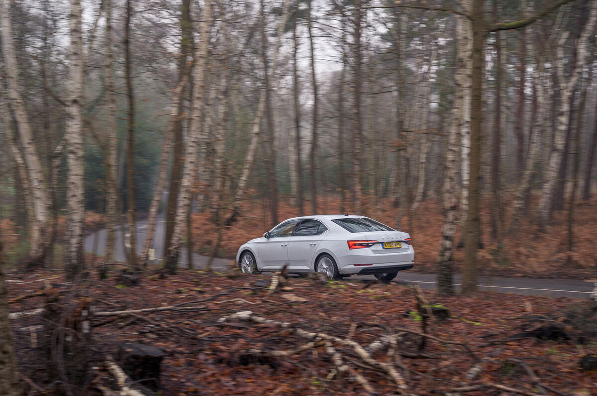 Skoda Superb iV 2020 road test review - on the road rear