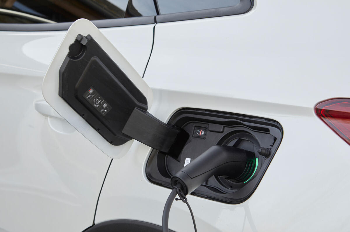 Vauxhall Grandland X Hybrid4 2020 road test review - charging port