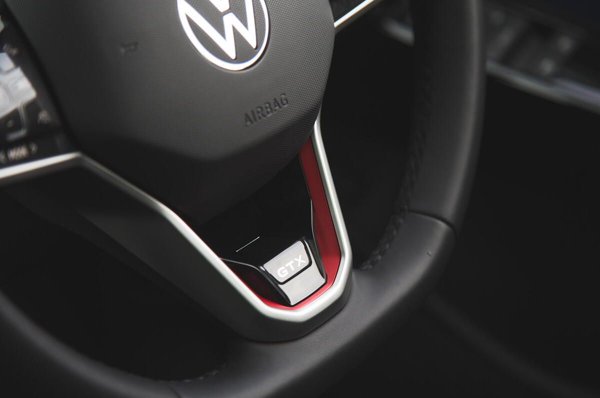 22 Volkswagen ID 4 2021 road test review steering wheel logo 22 Volkswagen ID 4 2021 road test review steering wheel logo