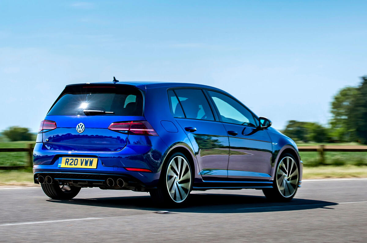 Volkswagen Golf R 2019 road test review - cornering rear