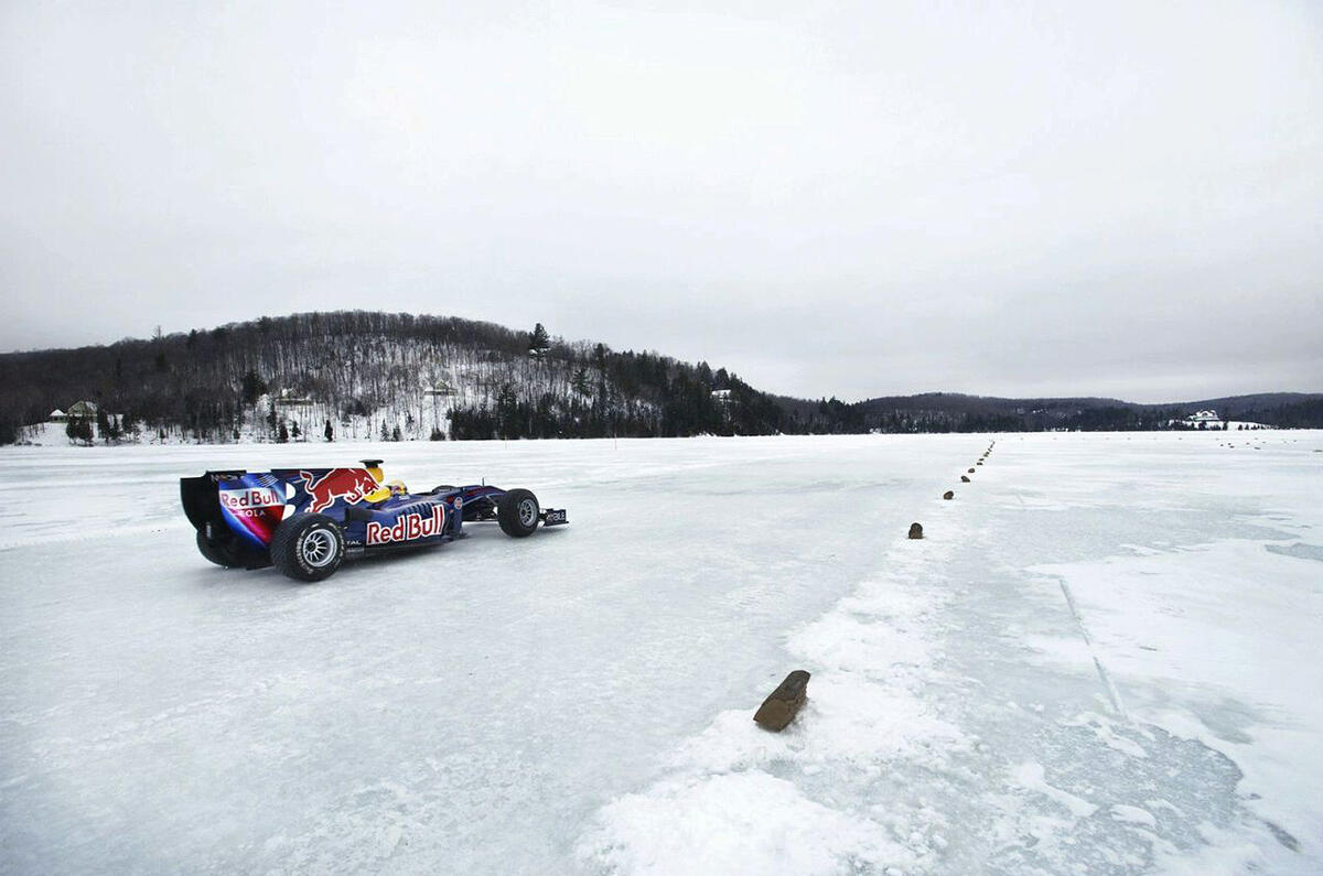Red Bull F1 car on ice: pics