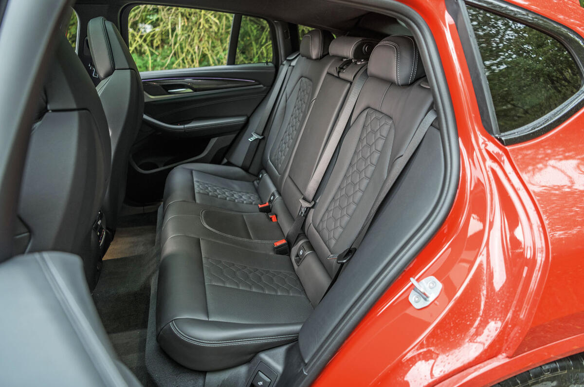BMW X4 M Competition 2019 road test review - rear seats
