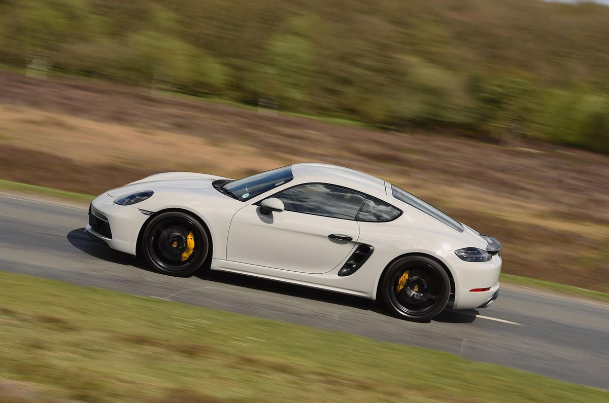 Porsche 718 Cayman GTS 2018 review on the road left