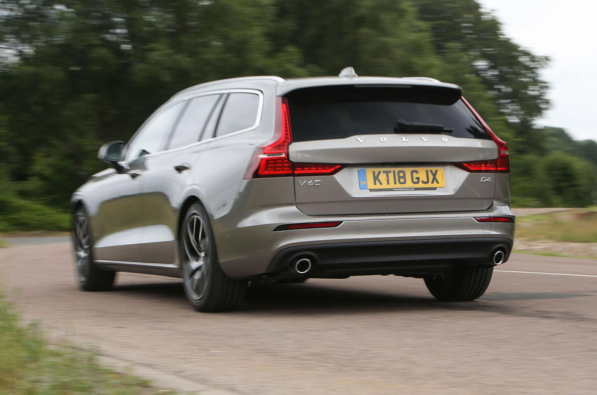 Volvo V60 2018 road test review cornering rear