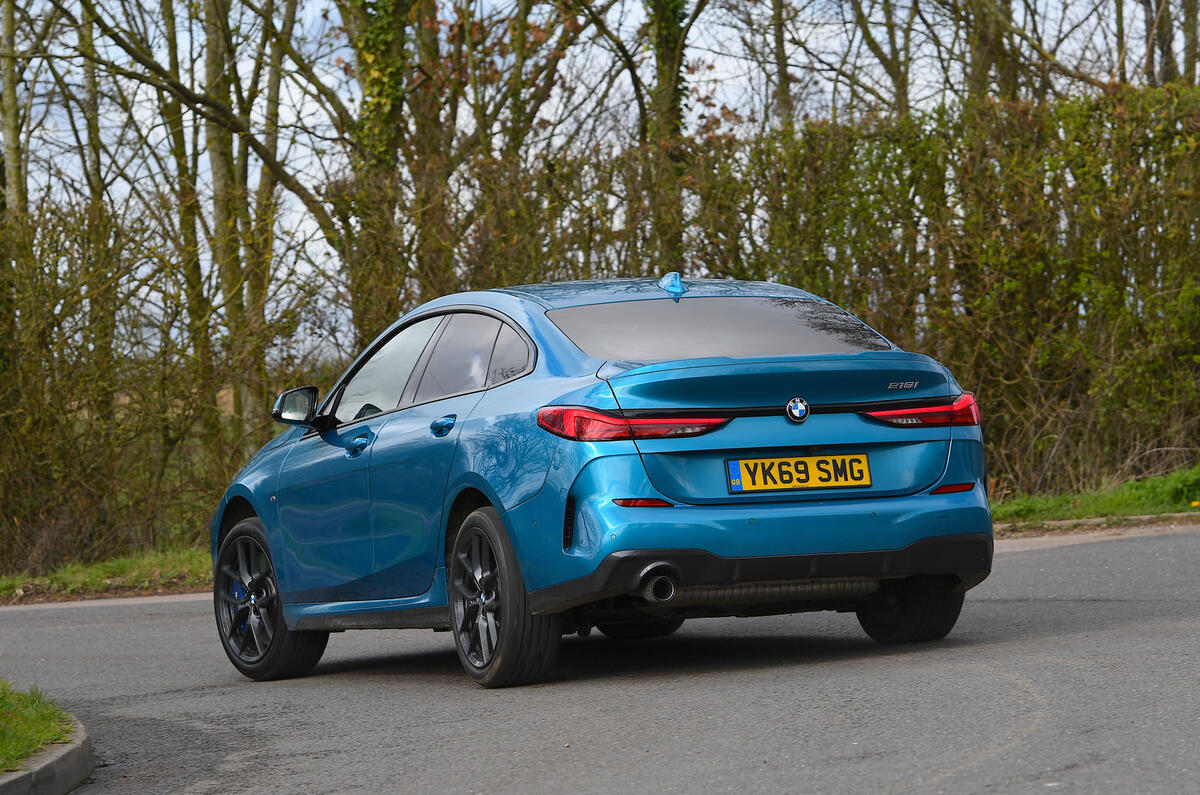 BMW 2 Series Gran Coupe 2020 road test review - cornering rear