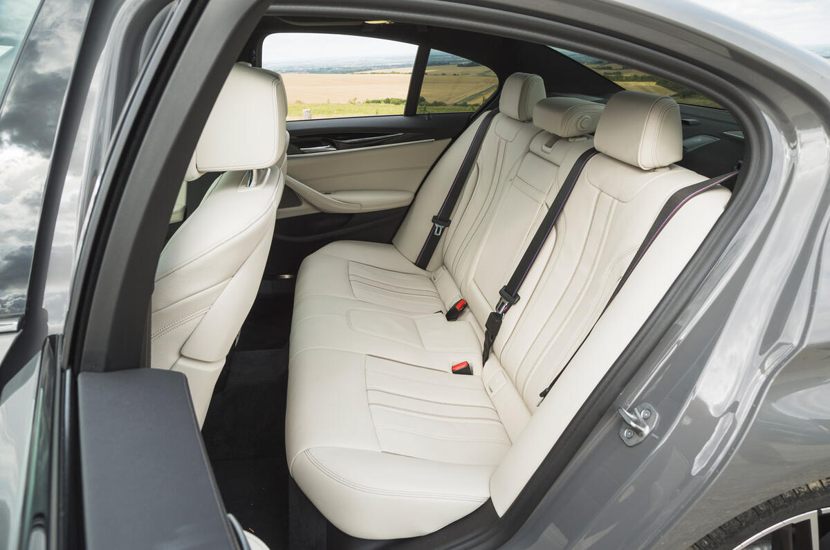 24 BMW 545e 2021 road test review rear seats