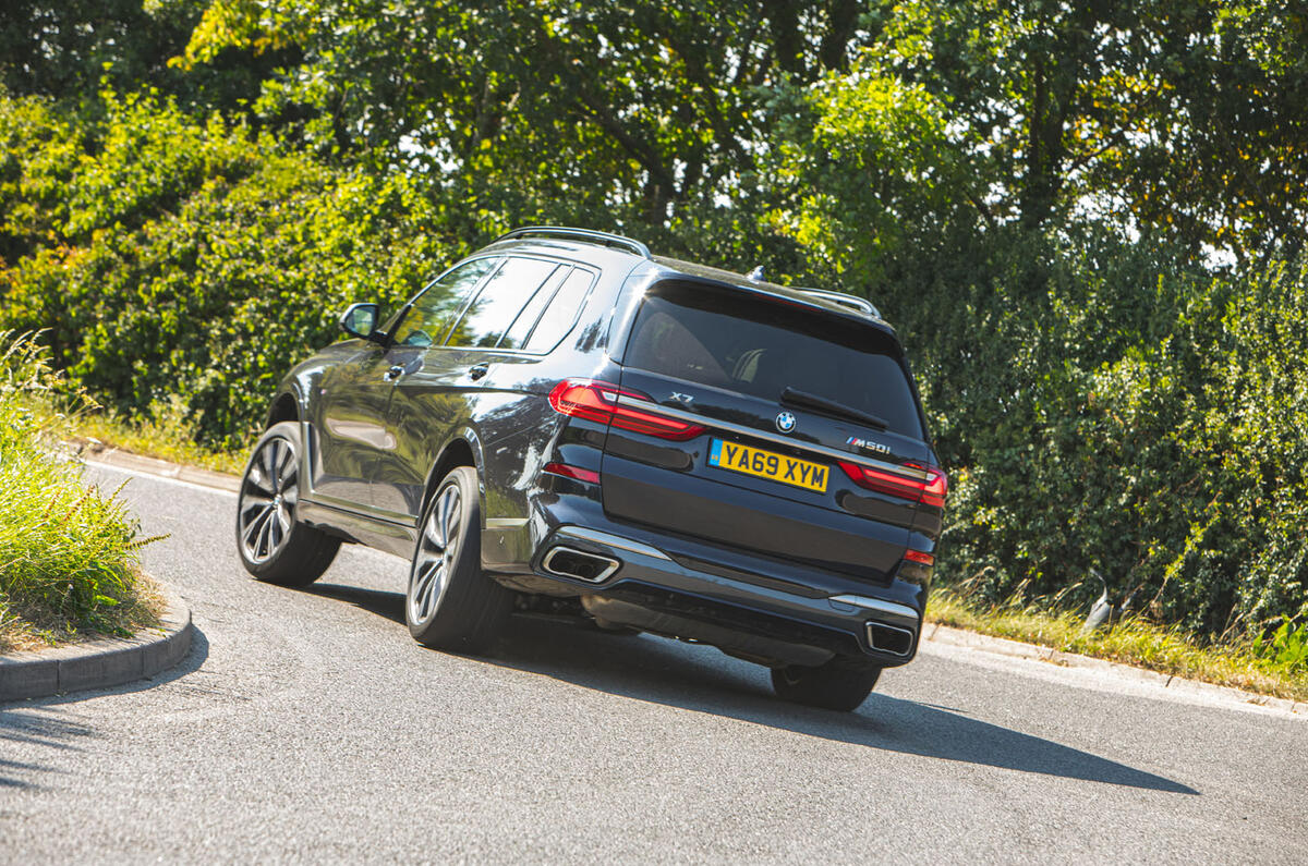 BMW X7 2020 road test review - cornering rear