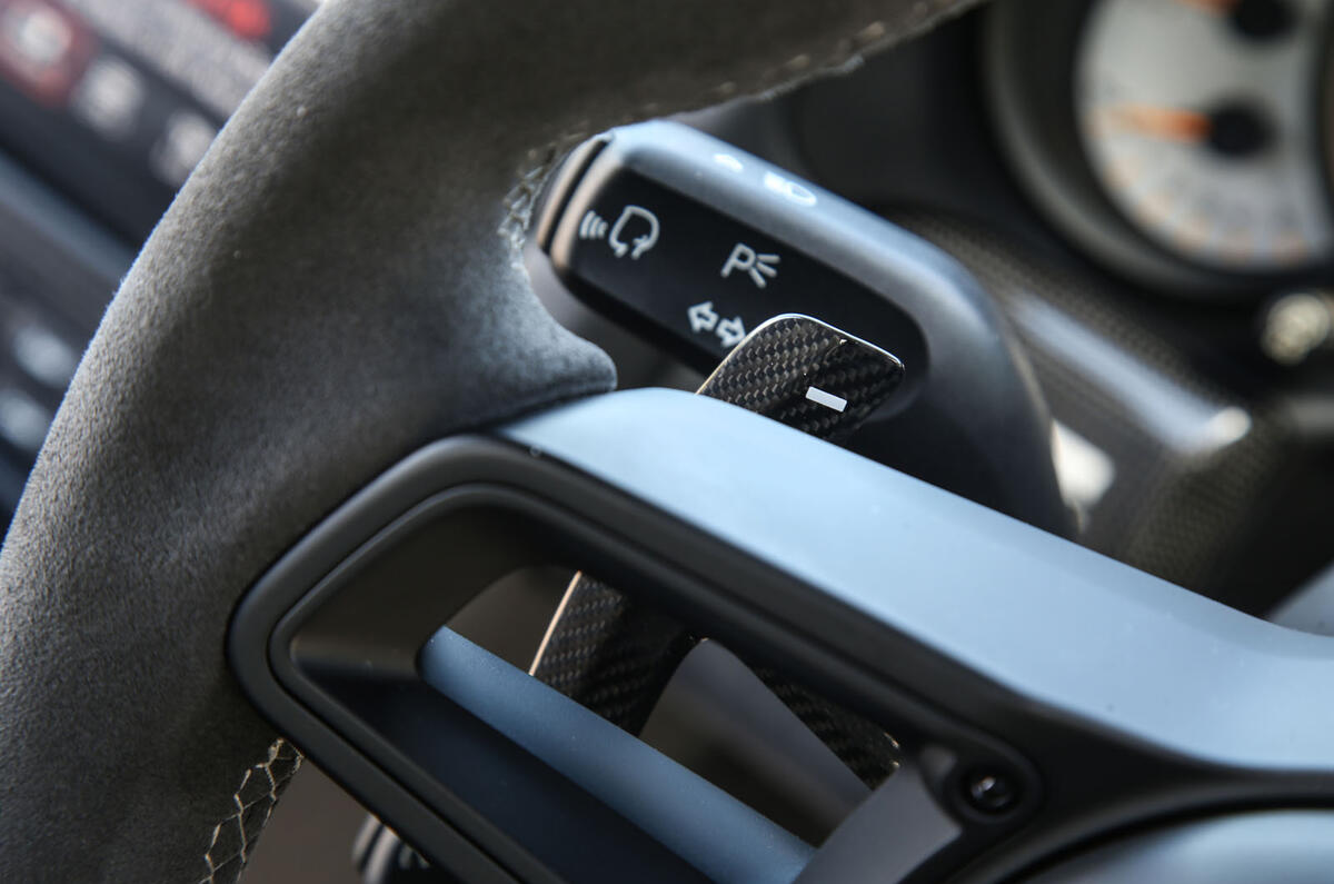 Porsche 911 GT2 RS 2018 road test review paddle shifters