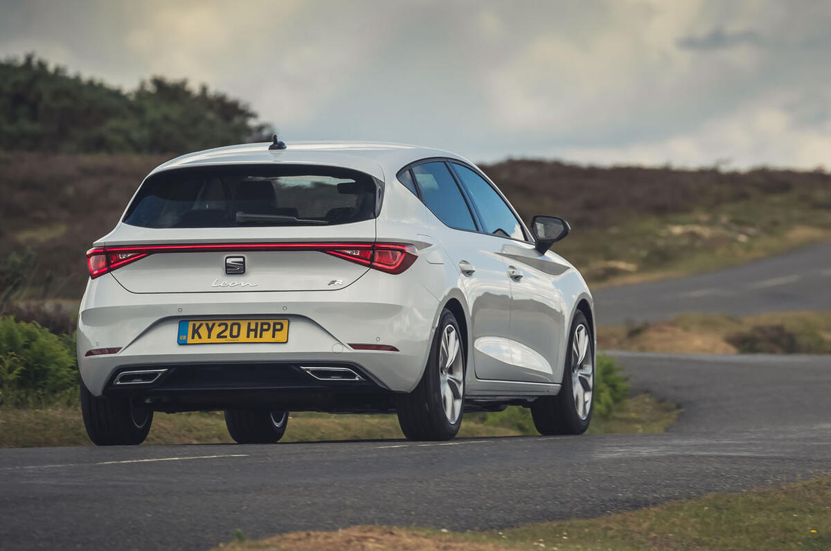 Seat Leon 2020 road test review - on the road rear Seat Leon 2020 road test review - on the road rear